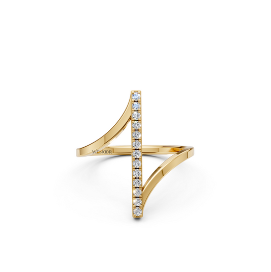 Modern Bar Shape Lab Grown Diamond Ring
