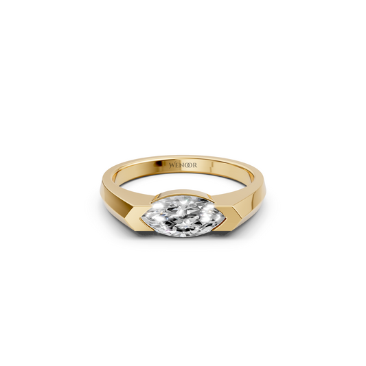 Lab Grown Marquise Solitaire Ring on Hand Model