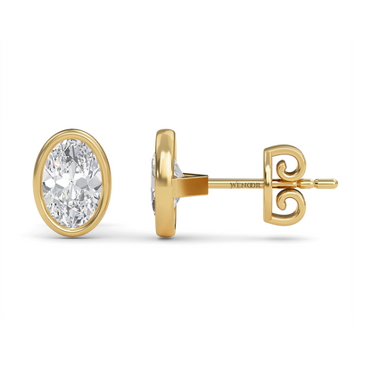 Lab Created Oval Diamond Studs – Flattering Bezel Design for Oval Face Shapes