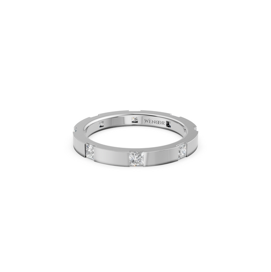 Princess cut lab ruby eternity wedding band in solid gold