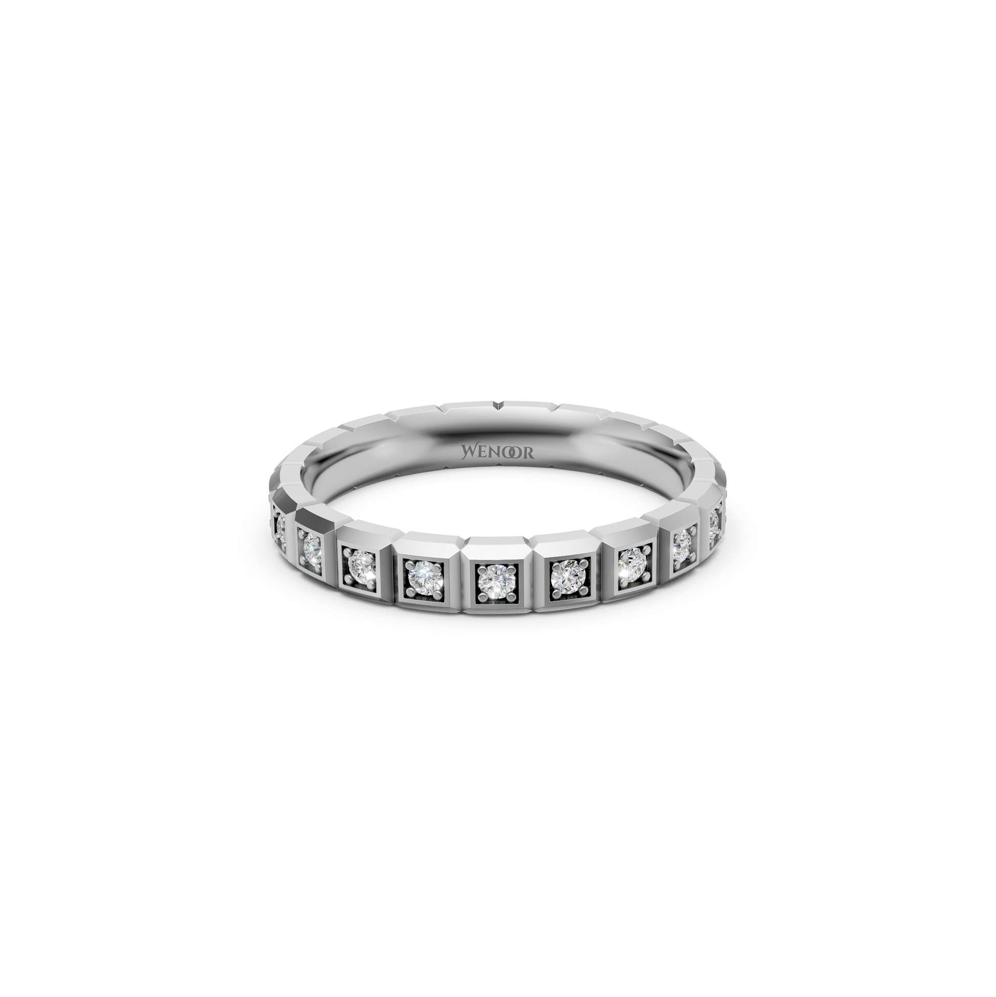 14K gold eternity ring with round diamonds And bezel setting for Engagement Ring
