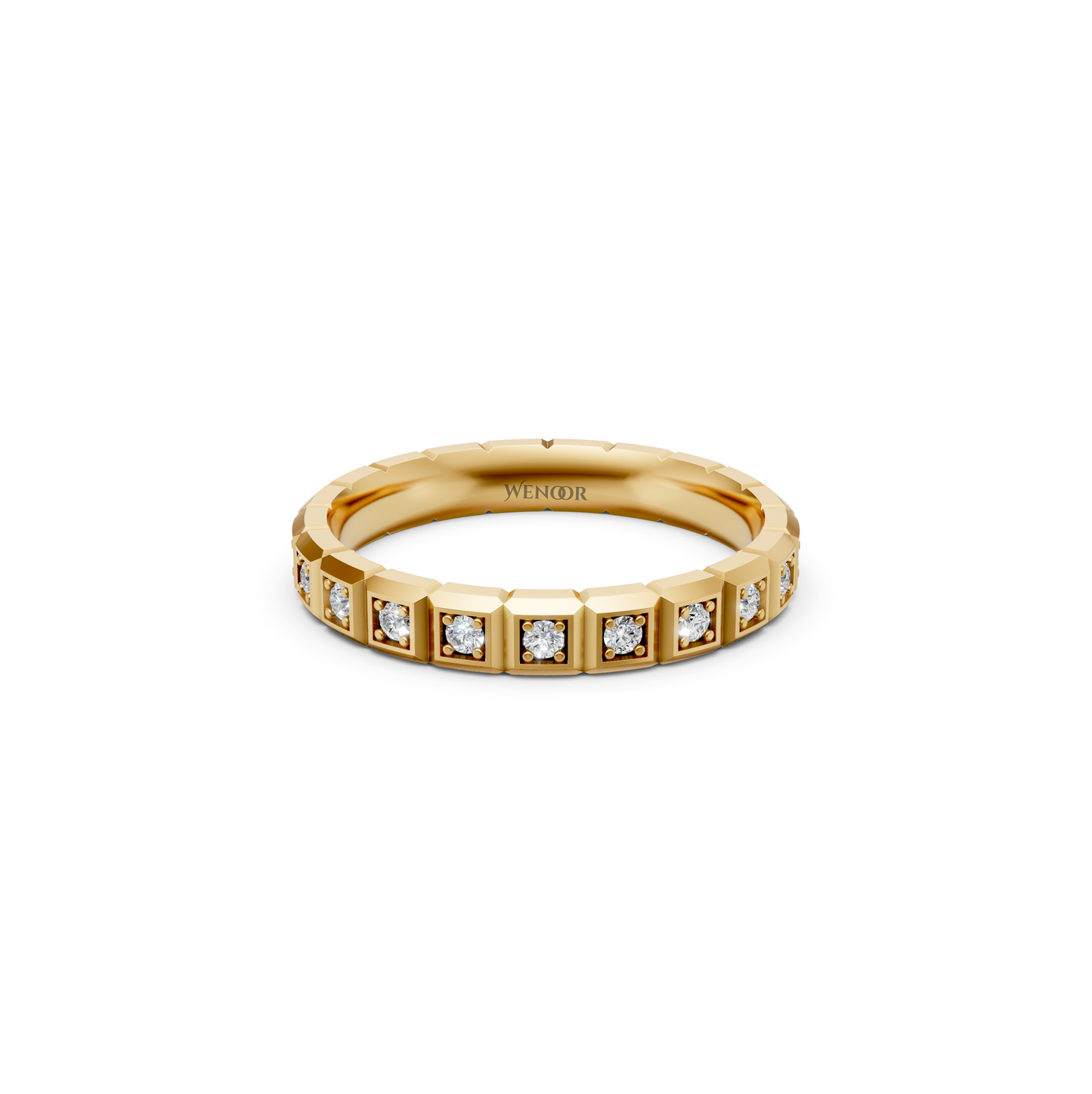 Round Cut Bezel Setting Eternity Band anniversary Gift , Birthday Gift For Your Wife