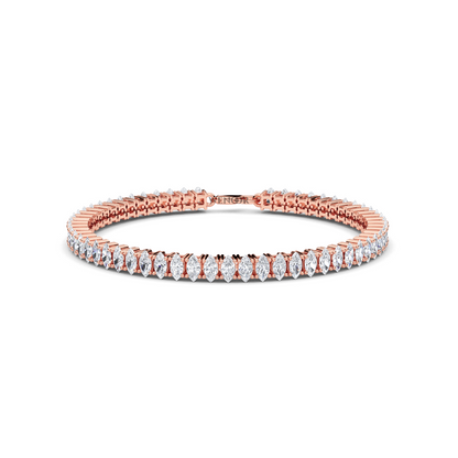Luxury Marquise Diamond Tennis Bracelet Gift - Lab Grown, 18K Gold