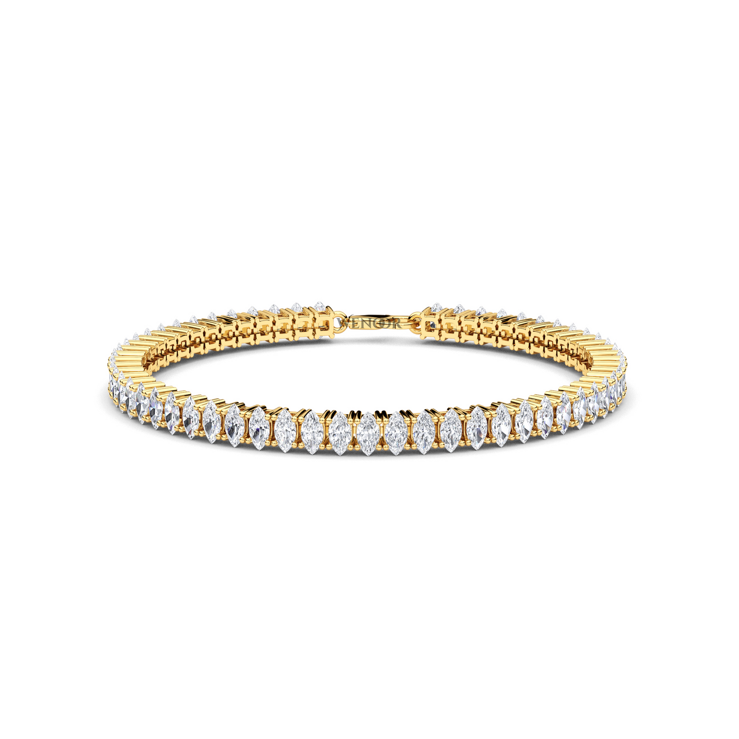 Luxury Marquise Diamond Tennis Bracelet Gift - Lab Grown, 18K Gold