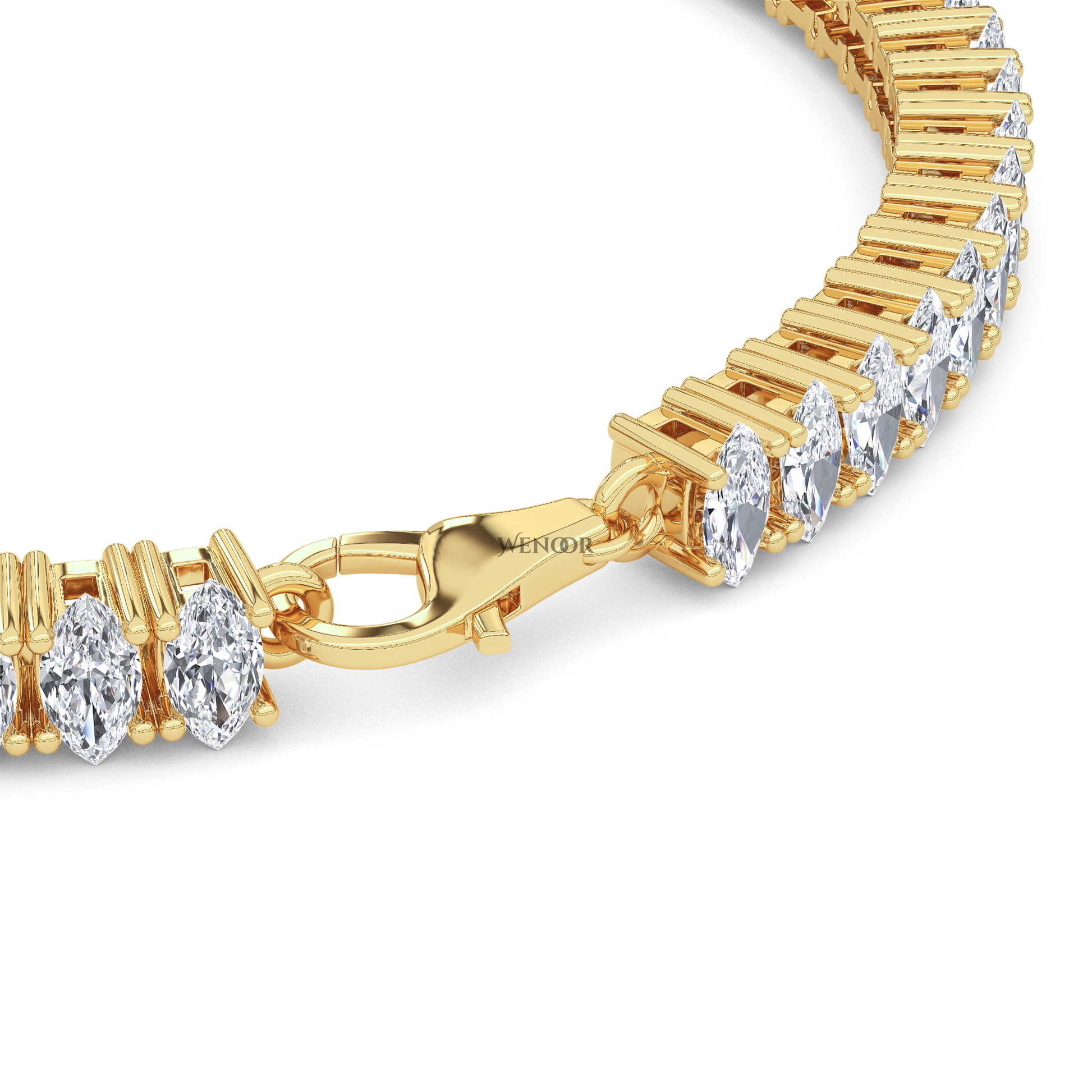 Luxury Marquise Diamond Tennis Bracelet Gift - Lab Grown, 18K Gold