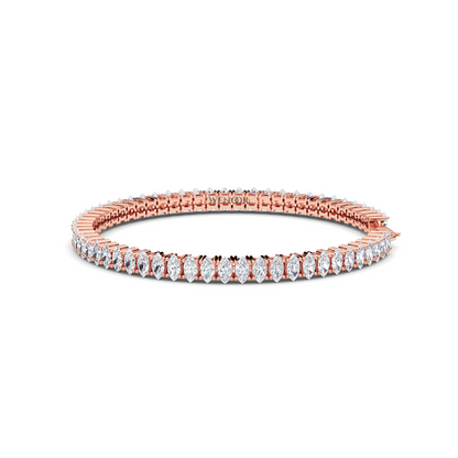 Luxury Marquise Diamond Tennis Bracelet Gift - Lab Grown, 18K Gold