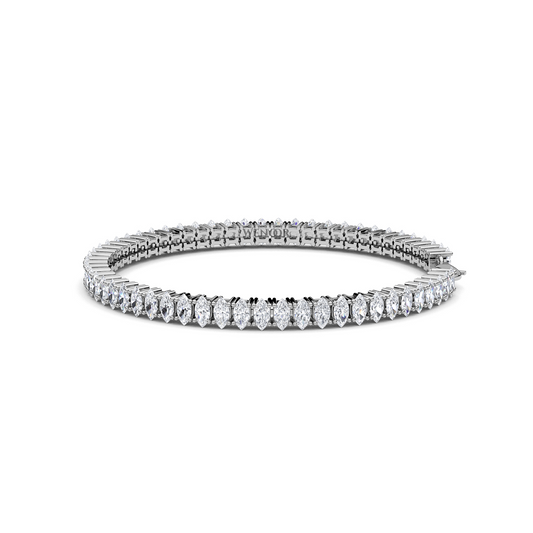 Luxury Marquise Diamond Tennis Bracelet Gift - Lab Grown, 18K Gold