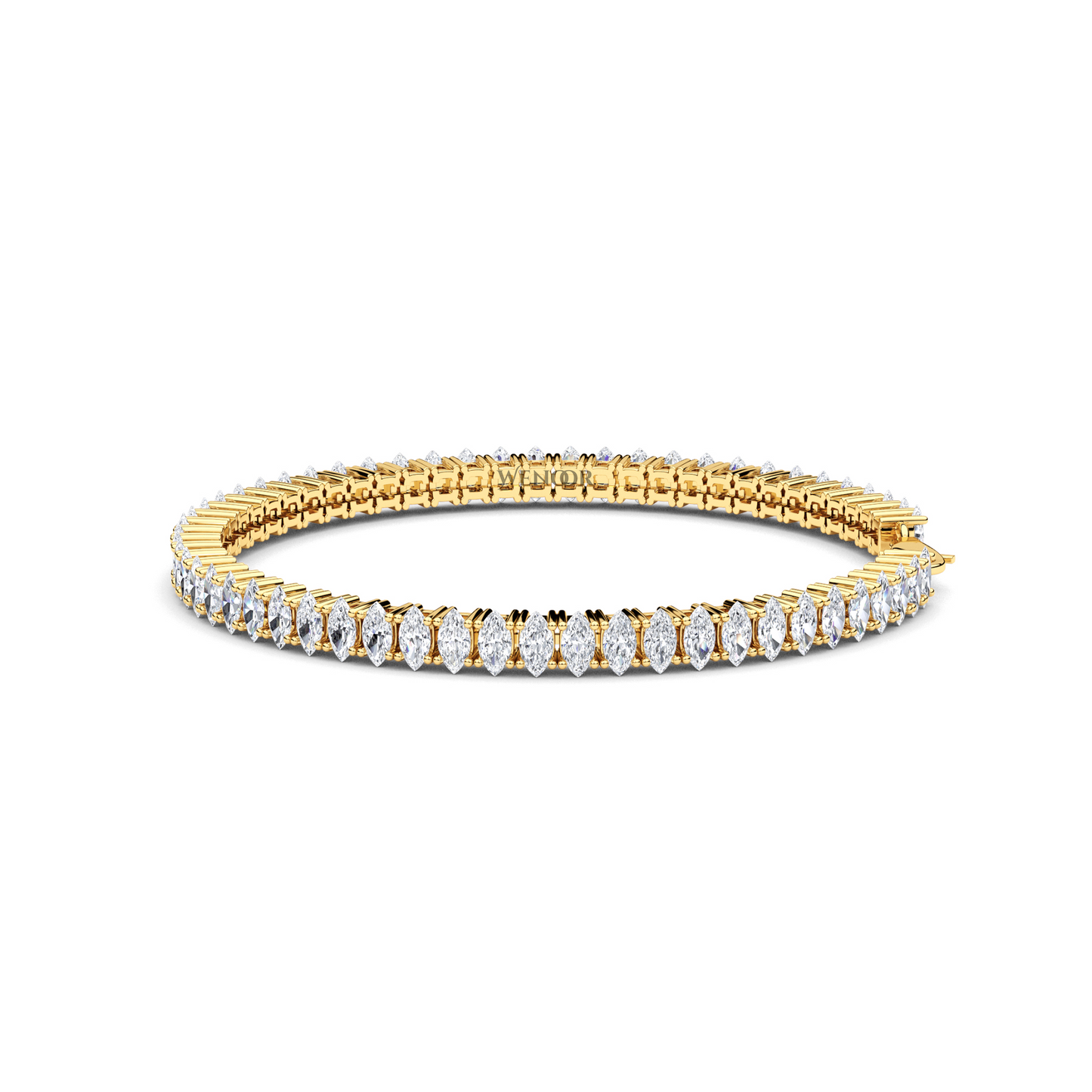 Luxury Marquise Diamond Tennis Bracelet Gift - Lab Grown, 18K Gold
