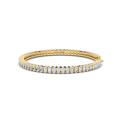 Luxury Marquise Diamond Tennis Bracelet Gift - Lab Grown, 18K Gold