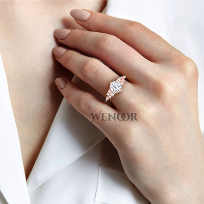 Sparkling Elongated Radiant Cut Diamond Ring Luxury Lab Created
