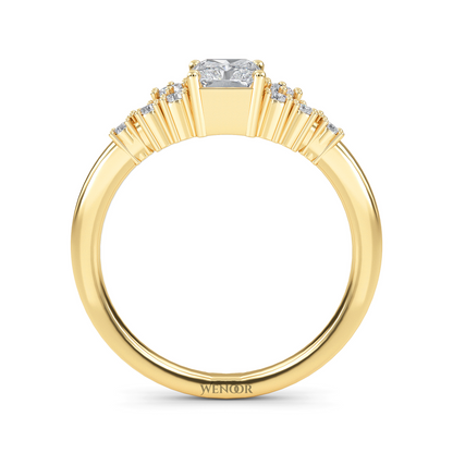 Sparkling Elongated Radiant Cut Diamond Ring Luxury Lab Created