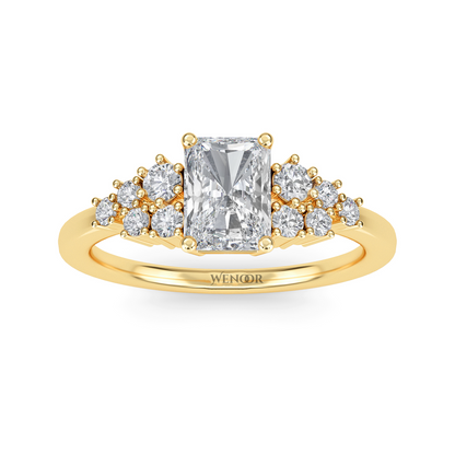 Sparkling Elongated Radiant Cut Diamond Ring Luxury Lab Created