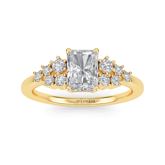 Sparkling Elongated Radiant Cut Diamond Ring Luxury Lab Created