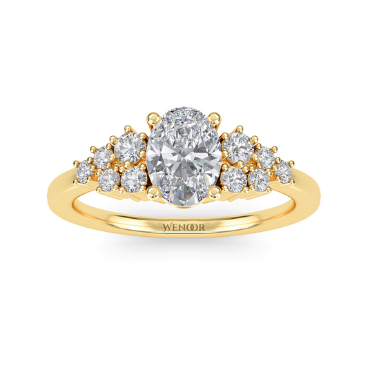 Wenoor Oval Cut Lab Grown Diamond Engagement Ring in 12K, 14K, 18K Gold