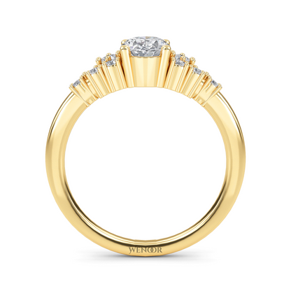 Wenoor Oval Cut Lab Grown Diamond Engagement Ring in 12K, 14K, 18K Gold