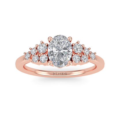 Wenoor Oval Cut Lab Grown Diamond Engagement Ring in 12K, 14K, 18K Gold