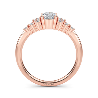 Wenoor Oval Cut Lab Grown Diamond Engagement Ring in 12K, 14K, 18K Gold