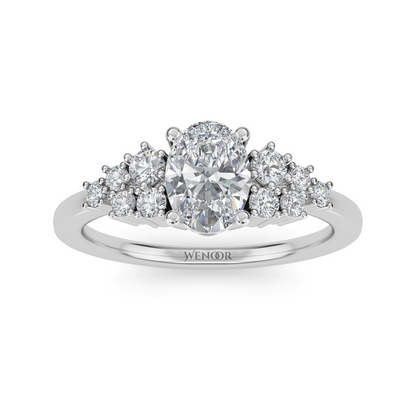 Wenoor Oval Cut Lab Grown Diamond Engagement Ring in 12K, 14K, 18K Gold