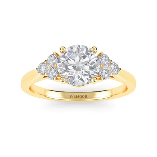white, Yellow, rose gold channel set round lab grown diamond accent ring at wenoor