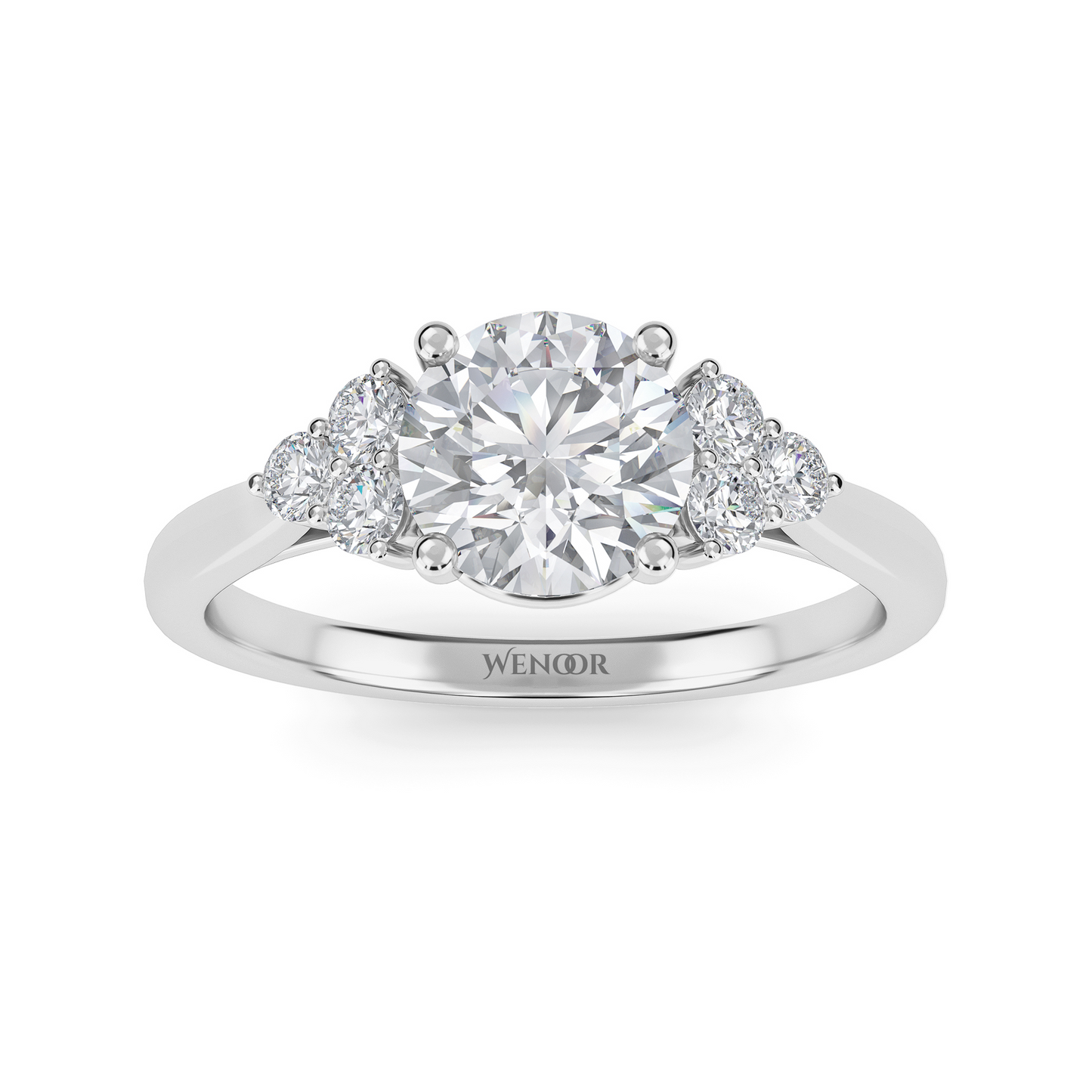 white, Yellow, rose gold channel set round lab grown diamond accent ring at wenoor