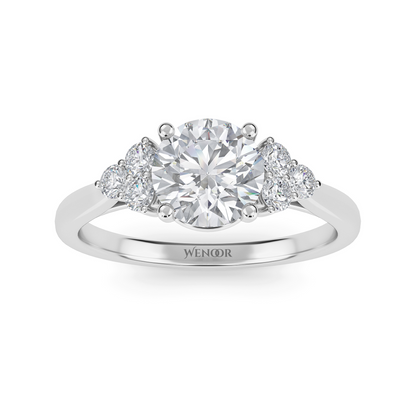 white, Yellow, rose gold channel set round lab grown diamond accent ring at wenoor
