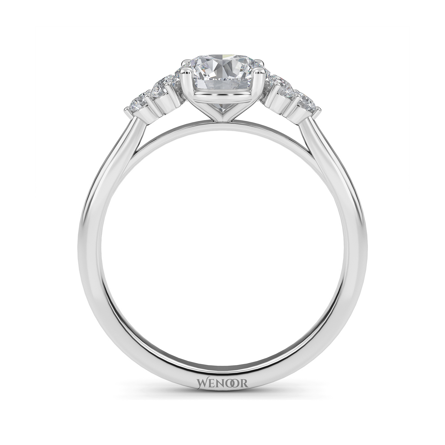 white, Yellow, rose gold channel set round lab grown diamond accent ring at wenoor