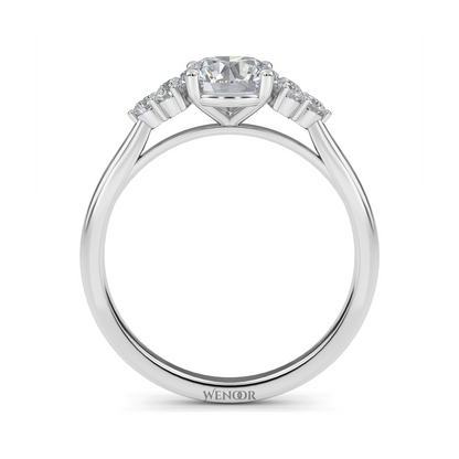 white, Yellow, rose gold channel set round lab grown diamond accent ring at wenoor