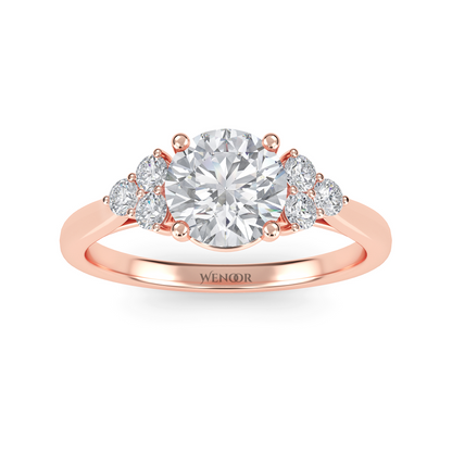 white, Yellow, rose gold channel set round lab grown diamond accent ring at wenoor