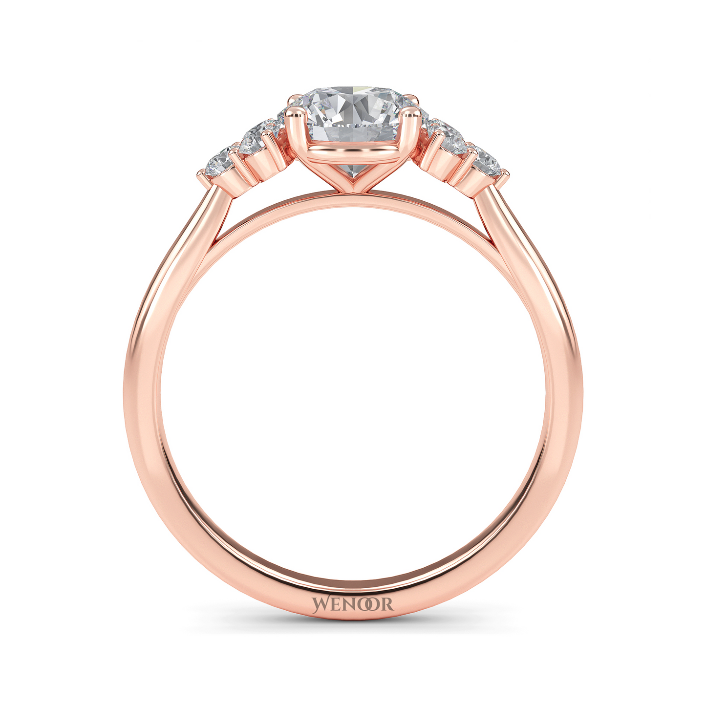 white, Yellow, rose gold channel set round lab grown diamond accent ring at wenoor