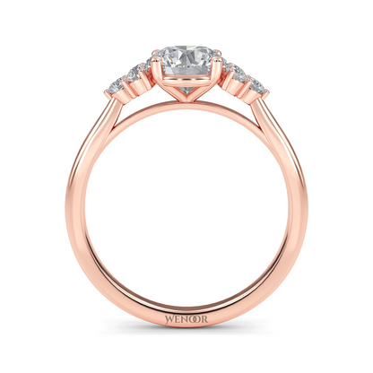white, Yellow, rose gold channel set round lab grown diamond accent ring at wenoor