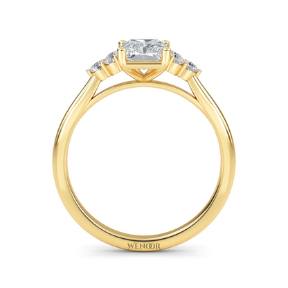 Radiant yellow gold engagement ring