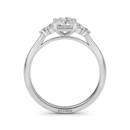 Radiant white gold engagement ring