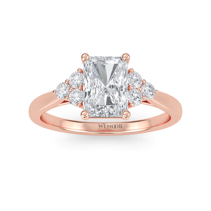 Radiant rose gold engagement ring