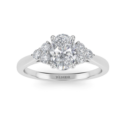 oval cut accent style engagement rings