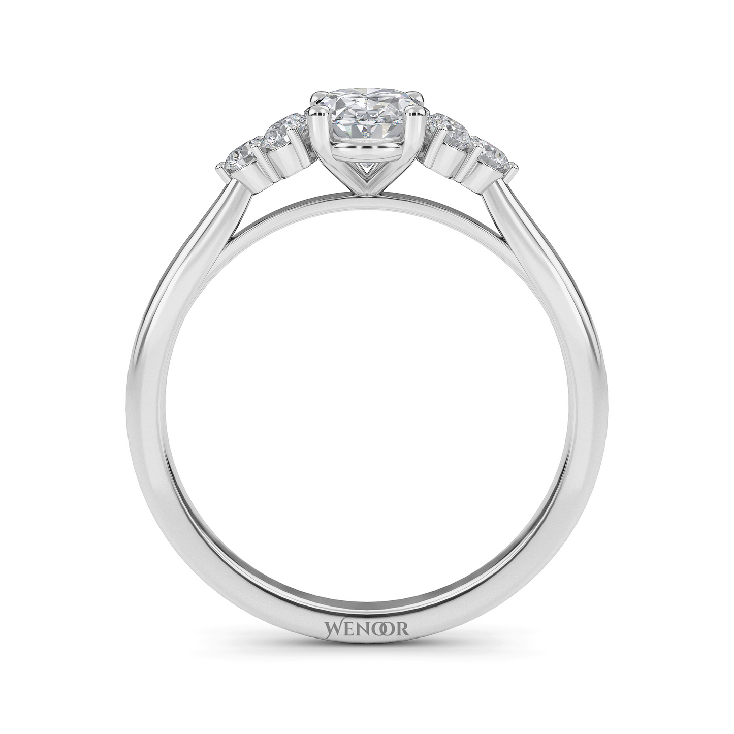 oval cut acceent engagement ring