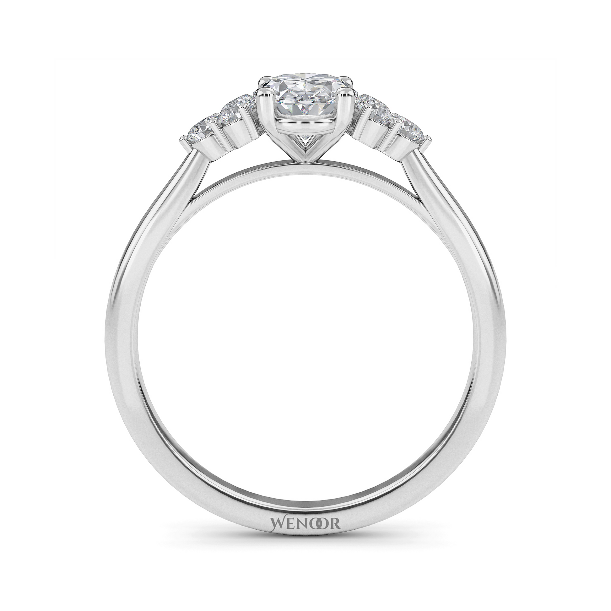 oval cut acceent engagement ring