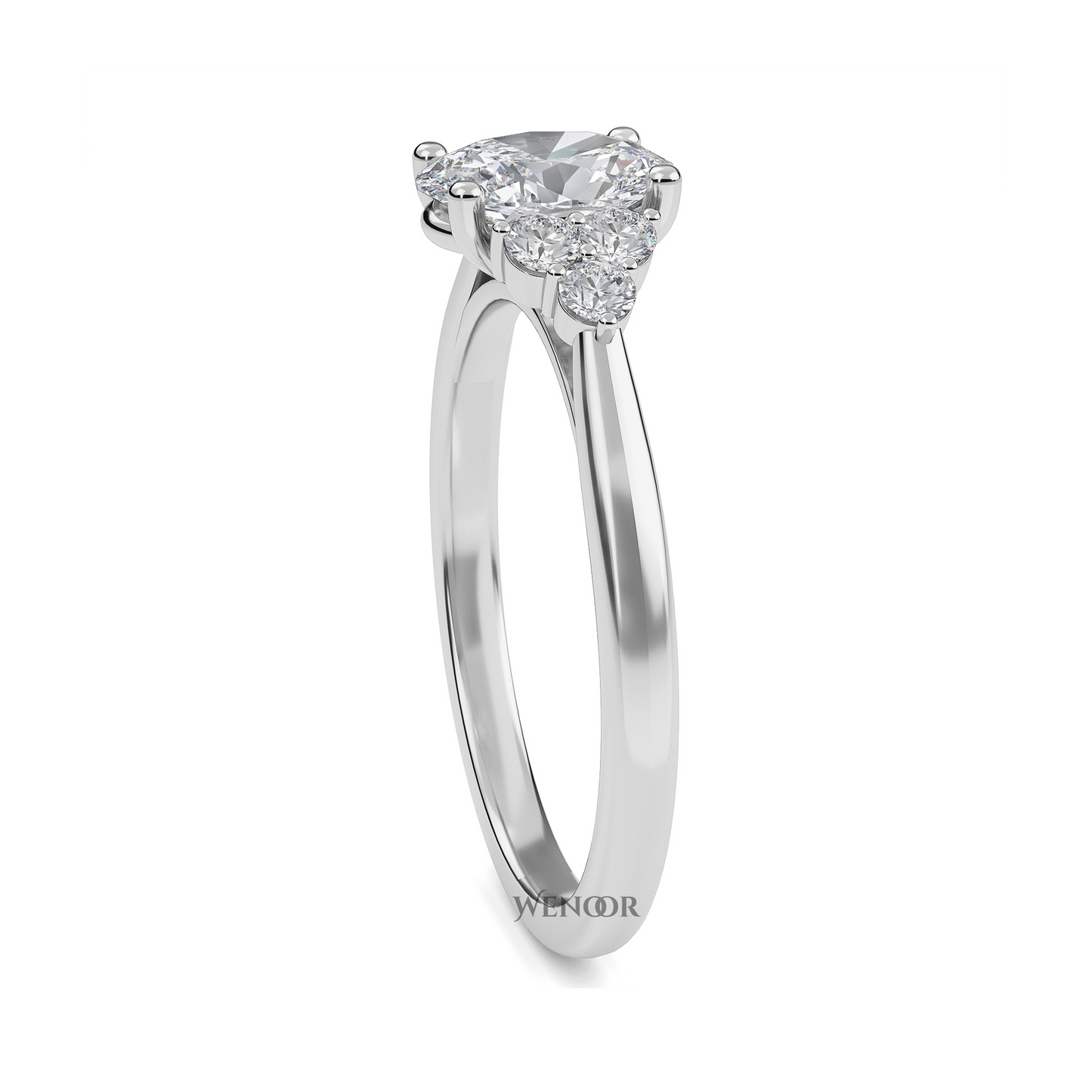 oval cut hidden halo engagement rings