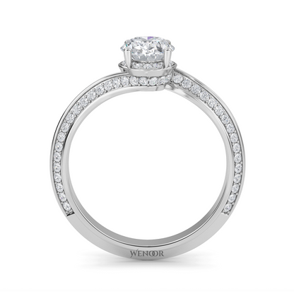 Close up of sparkling oval lab-created diamond in luxurious 10k ,14k, 18K gold setting At Wenoor