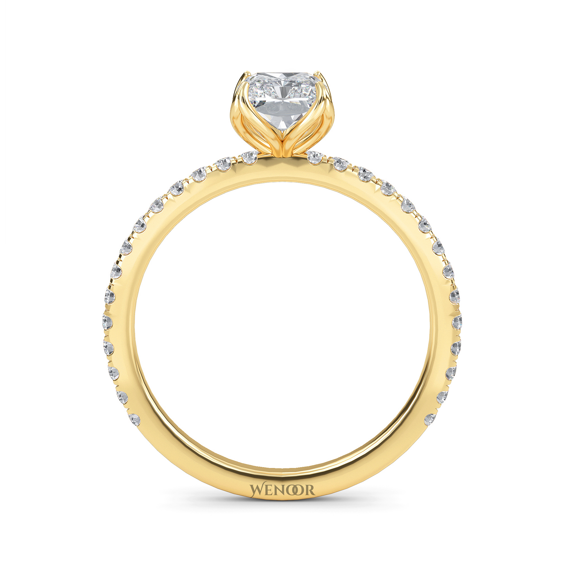 elongated radiant cut engagement rings​