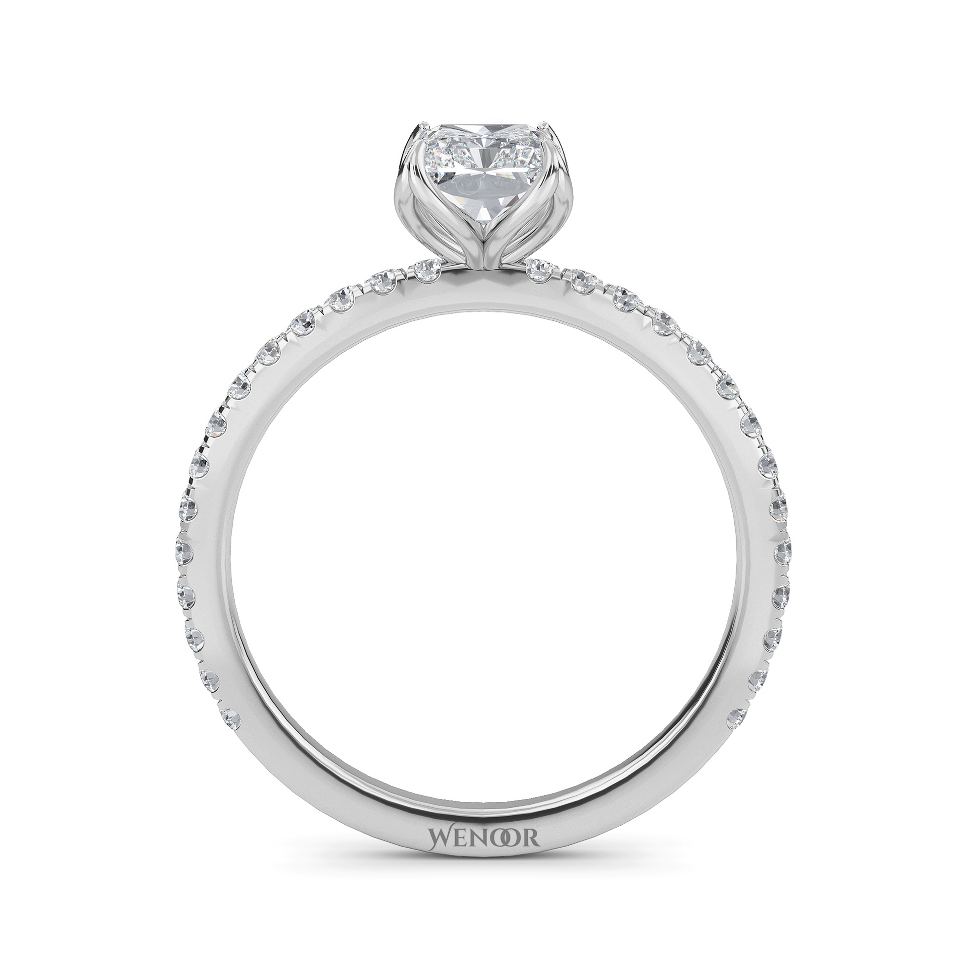 wedding band for radiant cut engagement ring