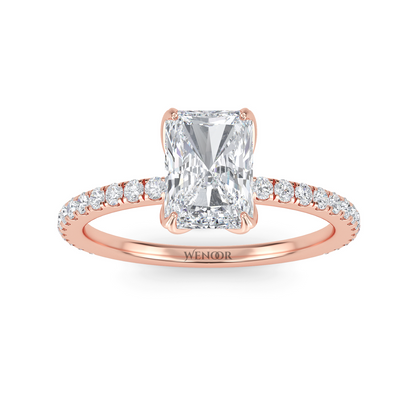 radiant cut rose gold engagement rings​