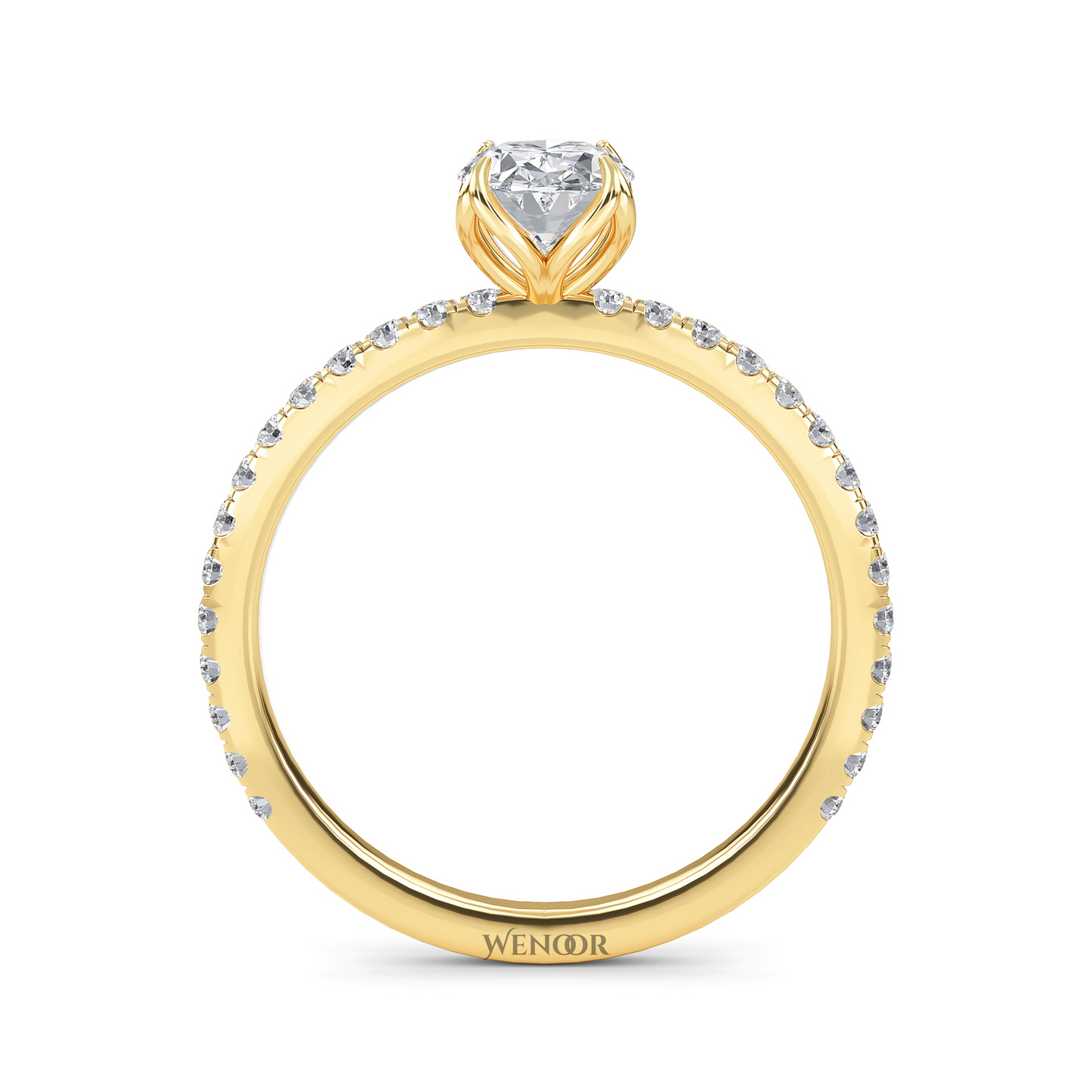 Skylar Oval Cut Lab Grown Diamond Accent Gold Wedding Ring