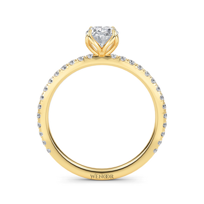 Skylar Oval Cut Lab Grown Diamond Accent Gold Wedding Ring
