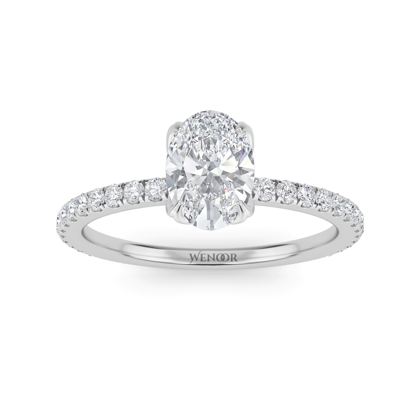 Skylar Oval Cut Lab Grown Diamond Accent Gold Wedding Ring