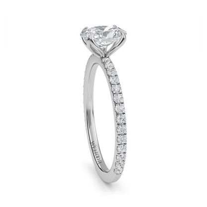 Skylar Oval Cut Lab Grown Diamond Accent Gold Wedding Ring