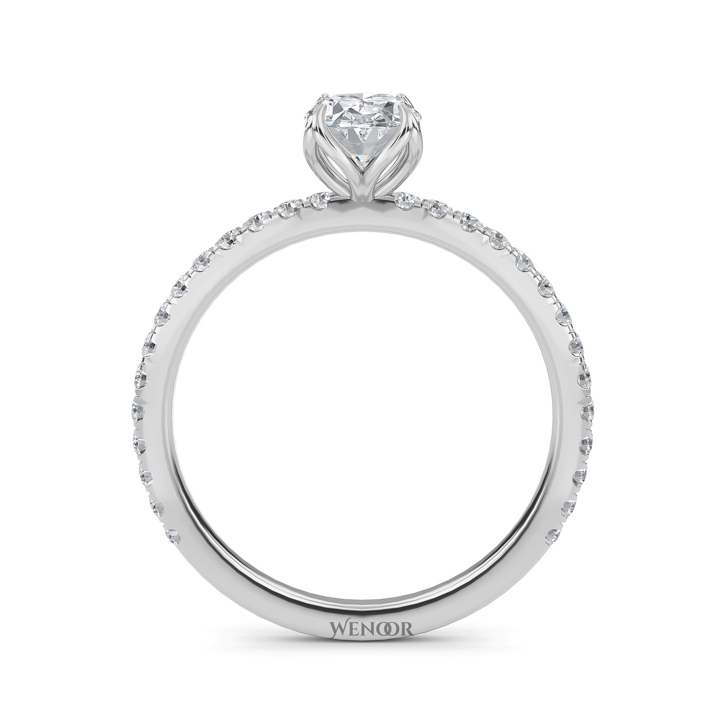 Skylar Oval Cut Lab Grown Diamond Accent Gold Wedding Ring