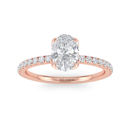Skylar Oval Cut Lab Grown Diamond Accent Gold Wedding Ring