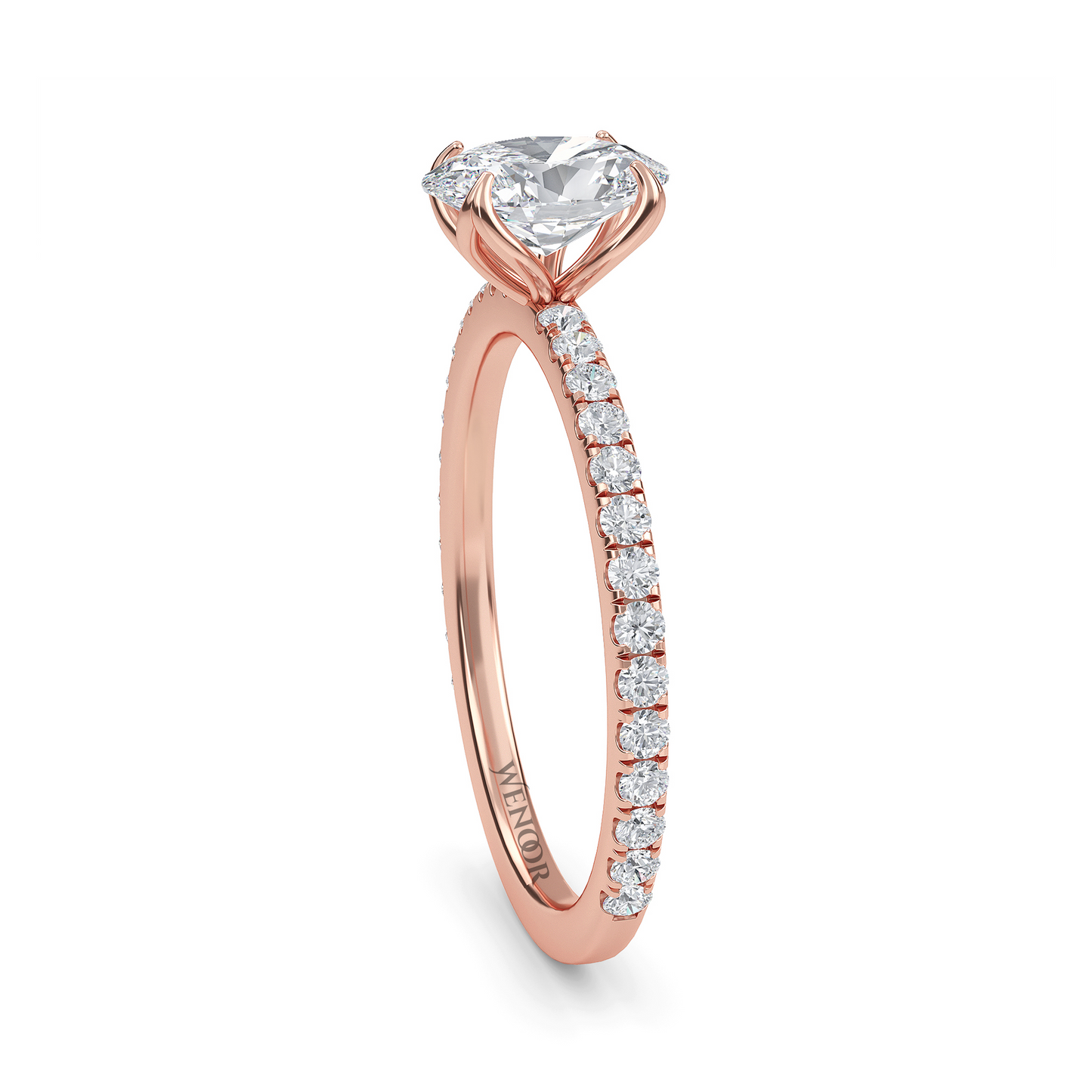 Skylar Oval Cut Lab Grown Diamond Accent Gold Wedding Ring