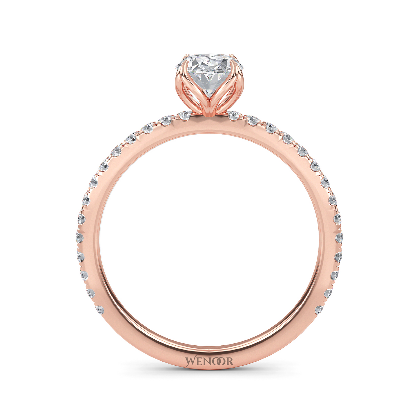 Skylar Oval Cut Lab Grown Diamond Accent Gold Wedding Ring