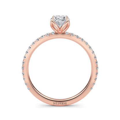 Skylar Oval Cut Lab Grown Diamond Accent Gold Wedding Ring